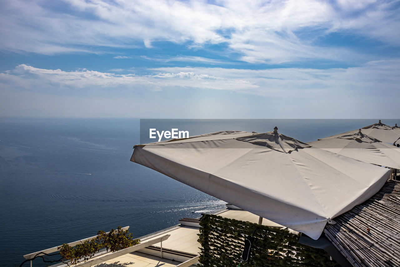 SCENIC VIEW OF SEA BY SHORE AGAINST SKY