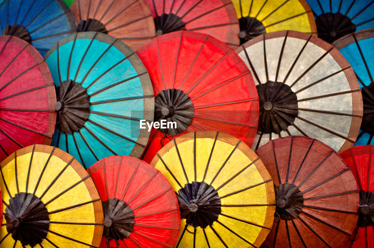 Full frame shot of colorful umbrellas