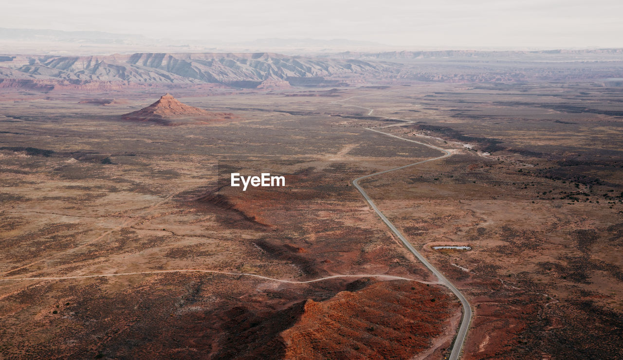 High angle view of dramatic utah landscape