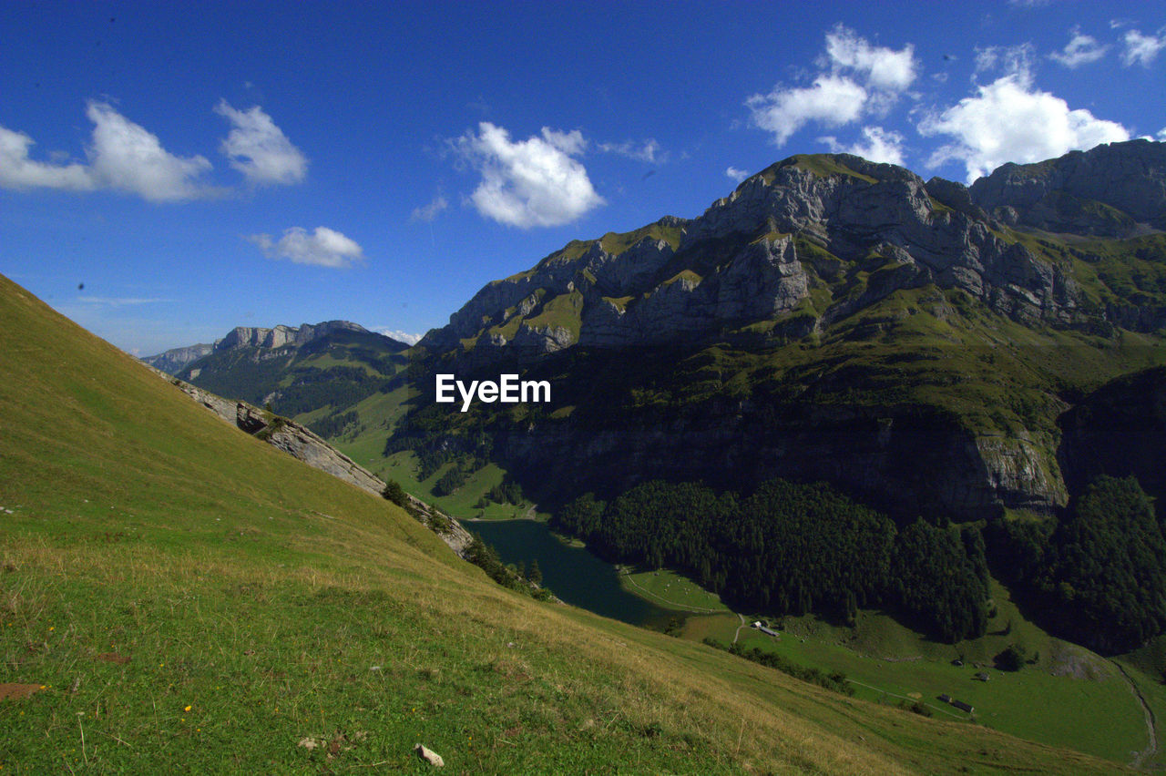 Scenic view of mountains against sky