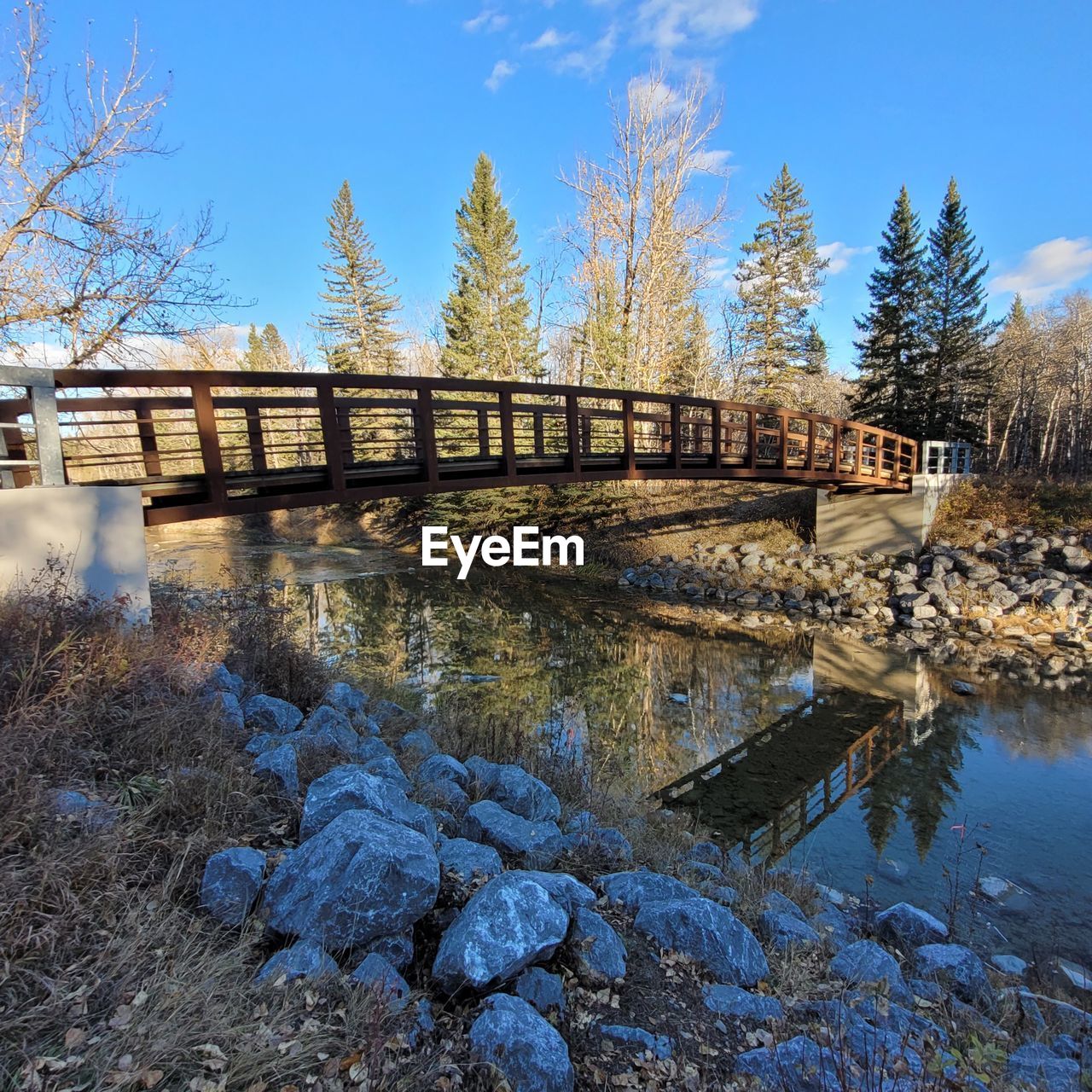 REFLECTION OF BRIDGE ON RIVER