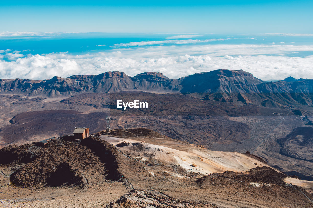 Scenic view of dramatic landscape against sky