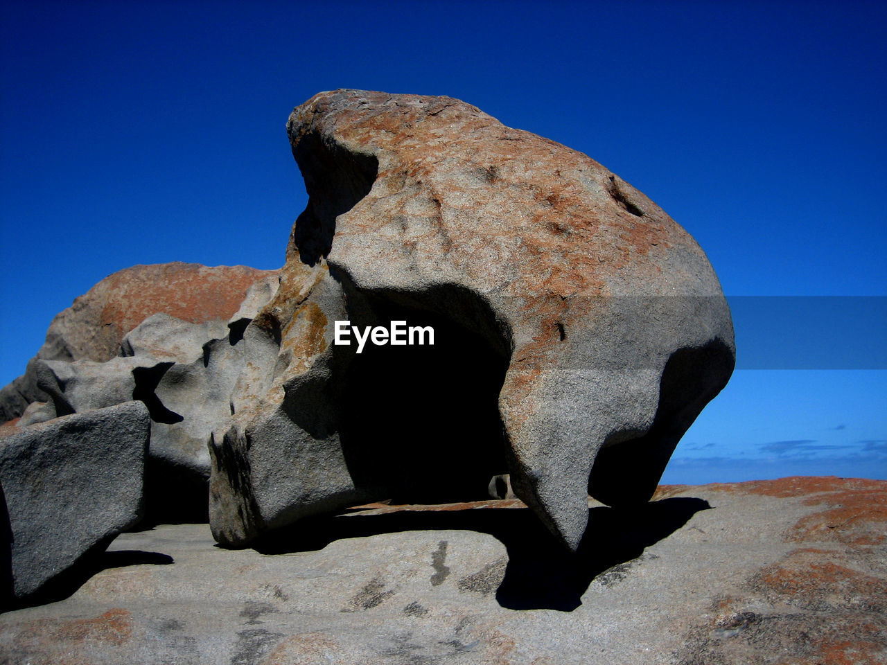 Close-up of rock on landscape