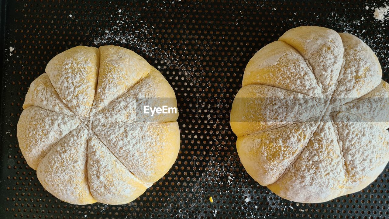 High angle view of a bread