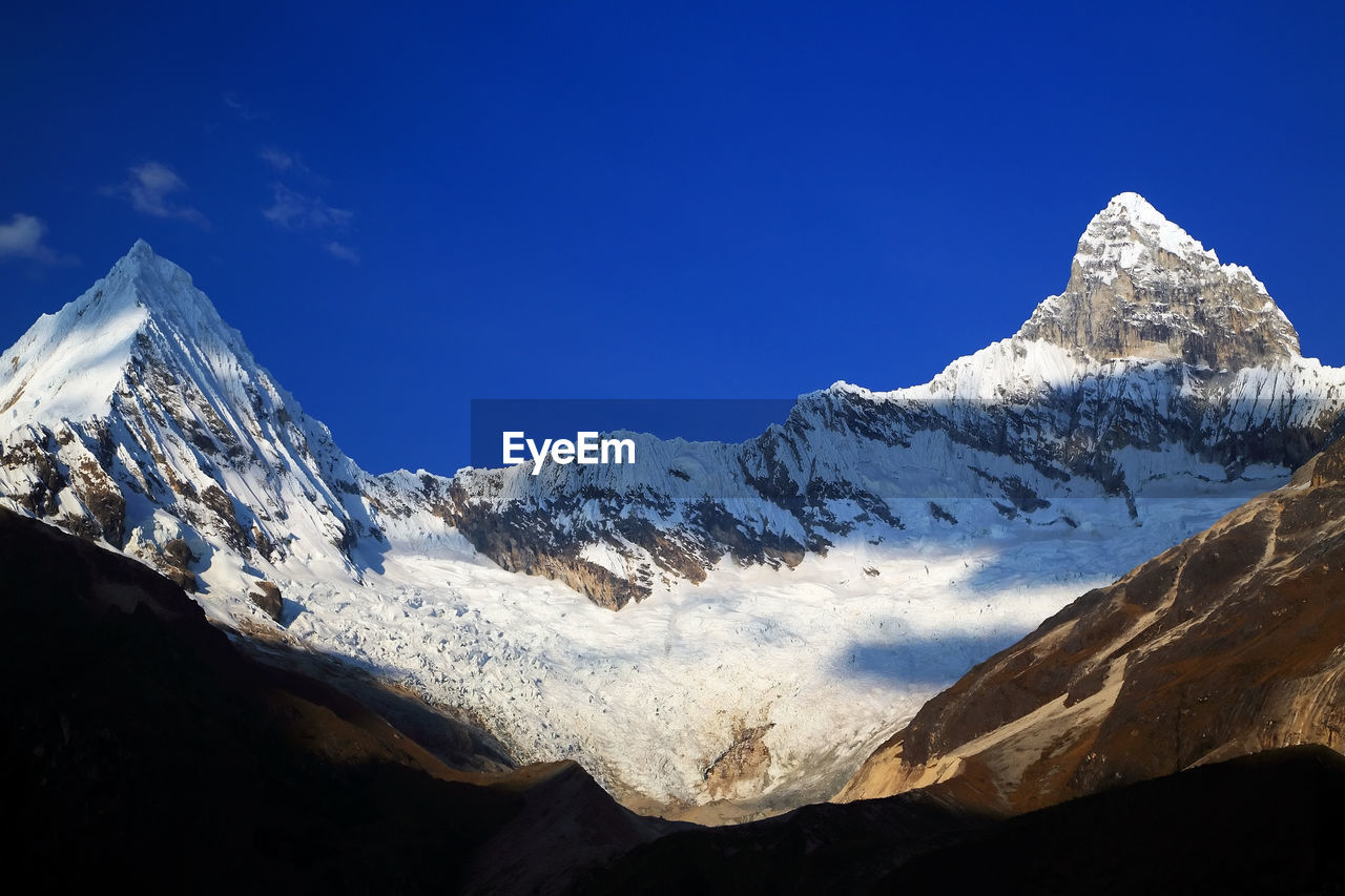 Scenic view of snowcapped mountain against sky 