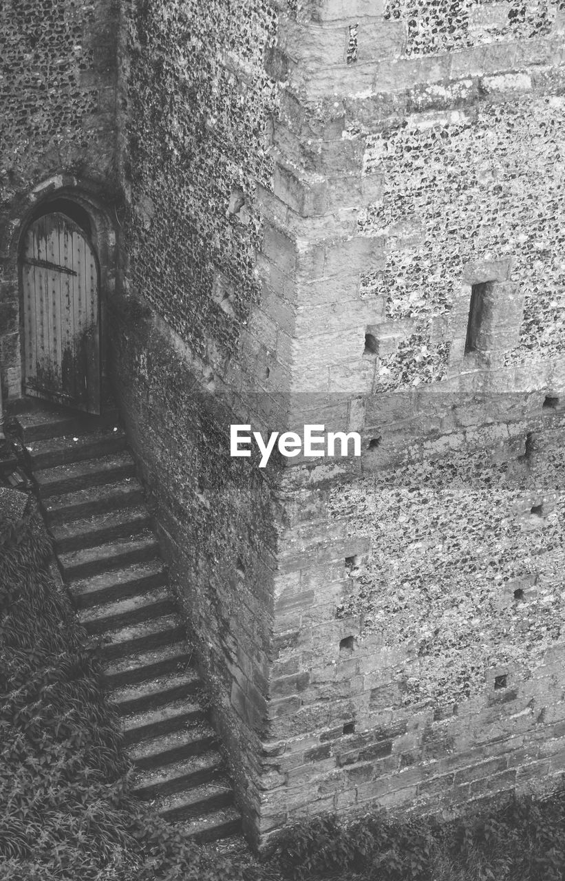 High angle view of steps at arundel castle