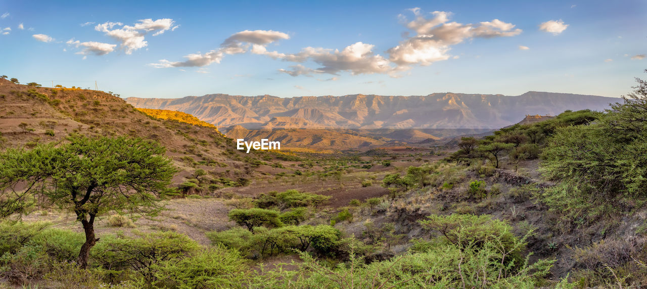 Scenic view of mountains against sky