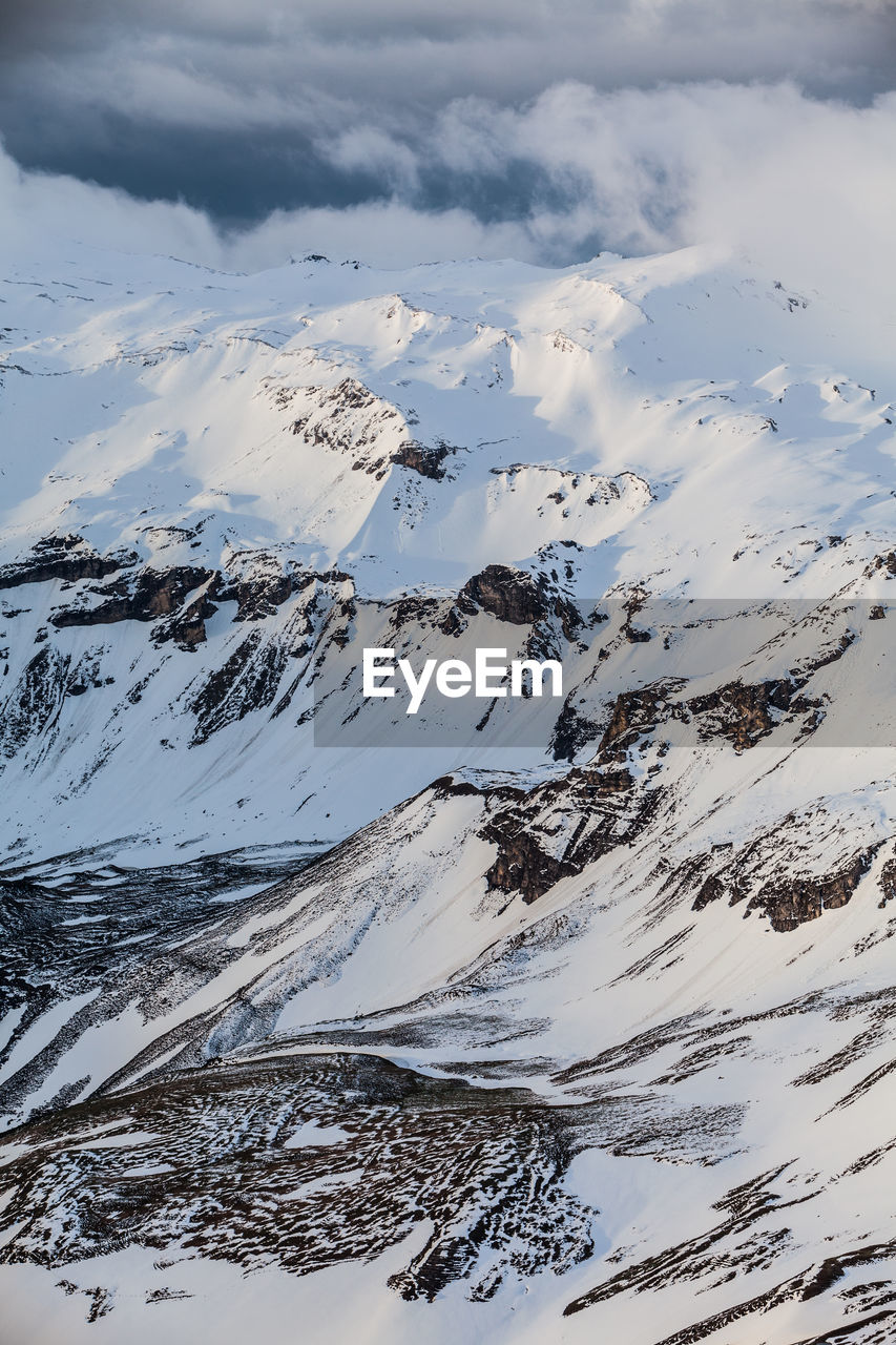 Aerial view of snow covered mountains against sky, view from edelweissspitze, alps, austria