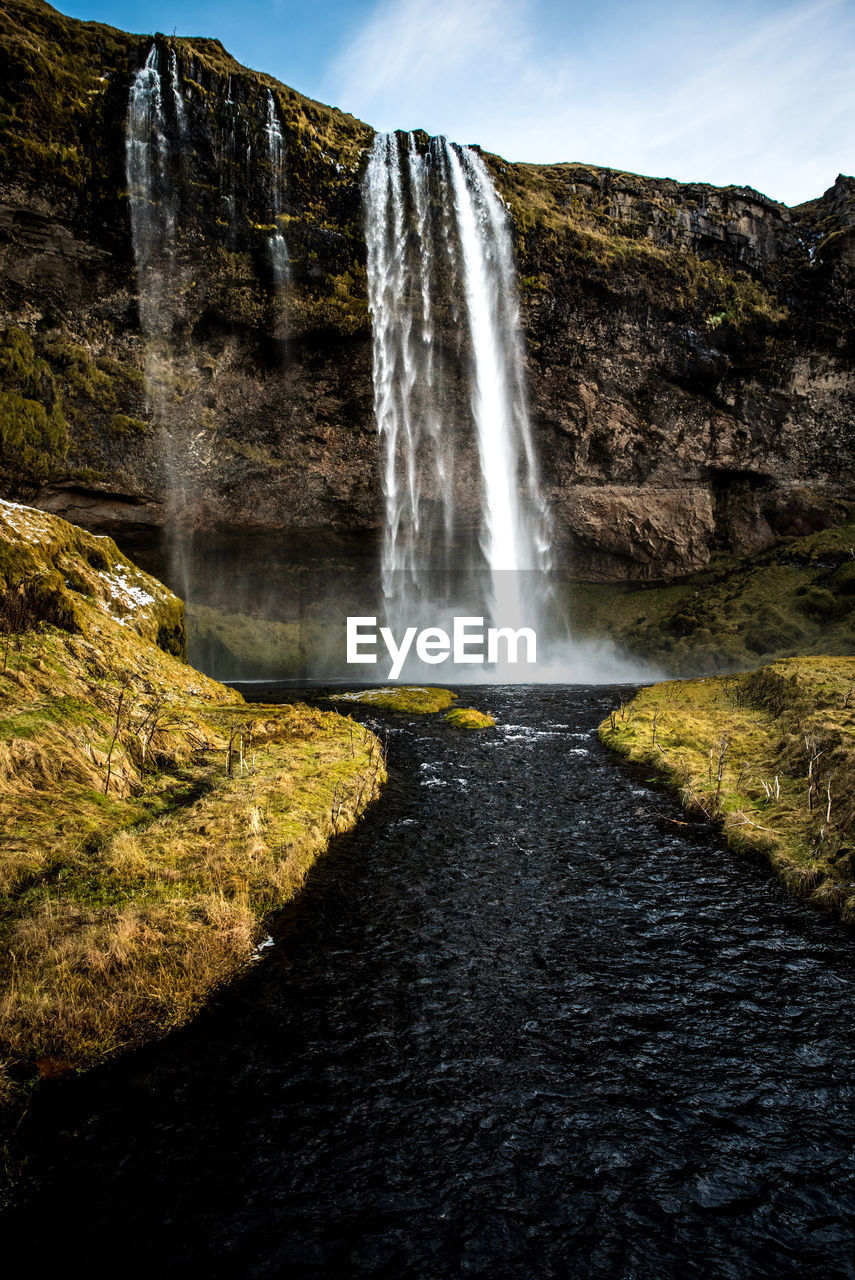 Scenic view of waterfall