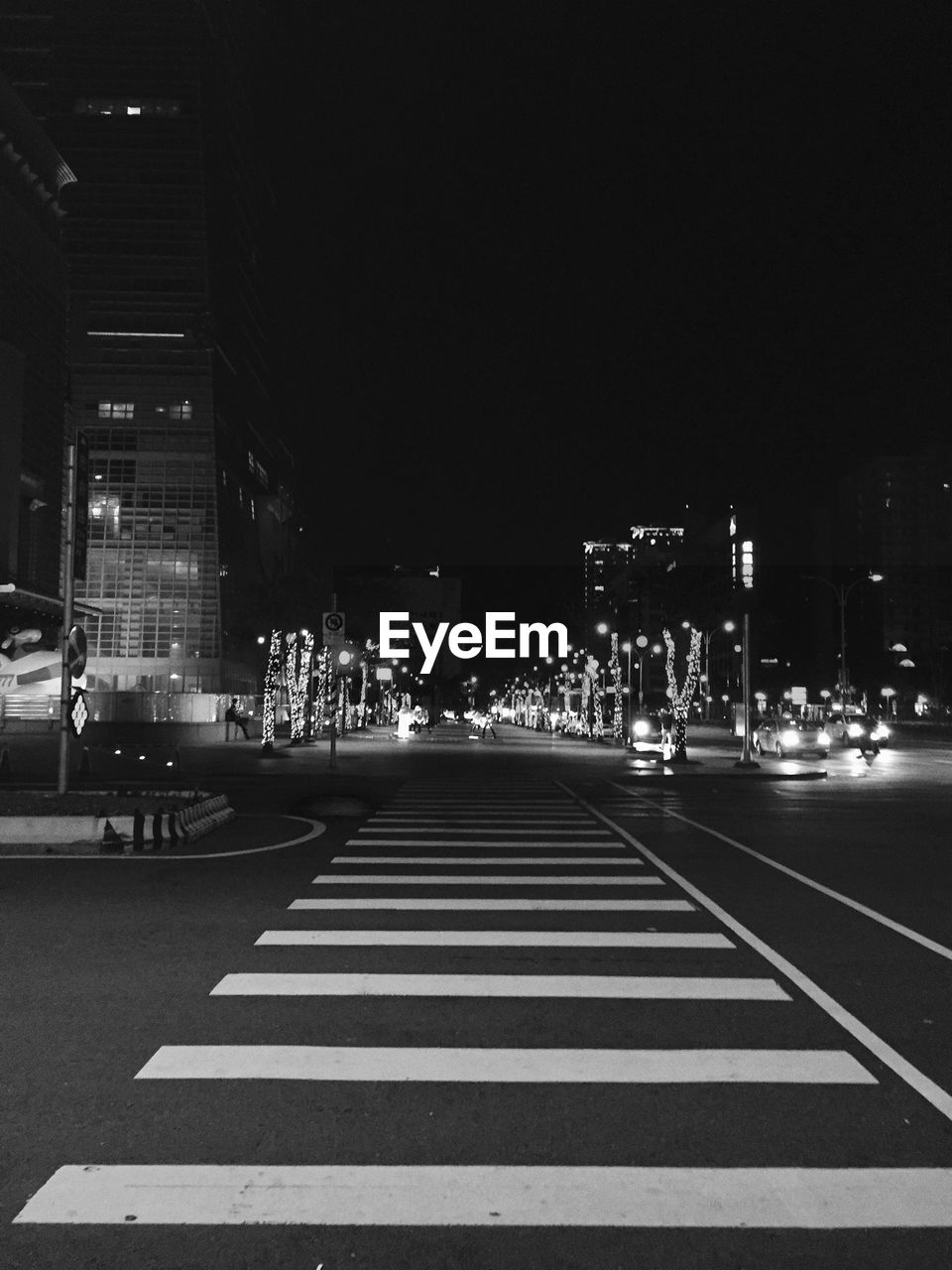 Zebra crossing at night