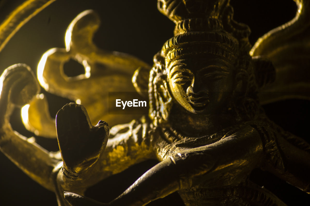 Close-up of statue of lord shiva