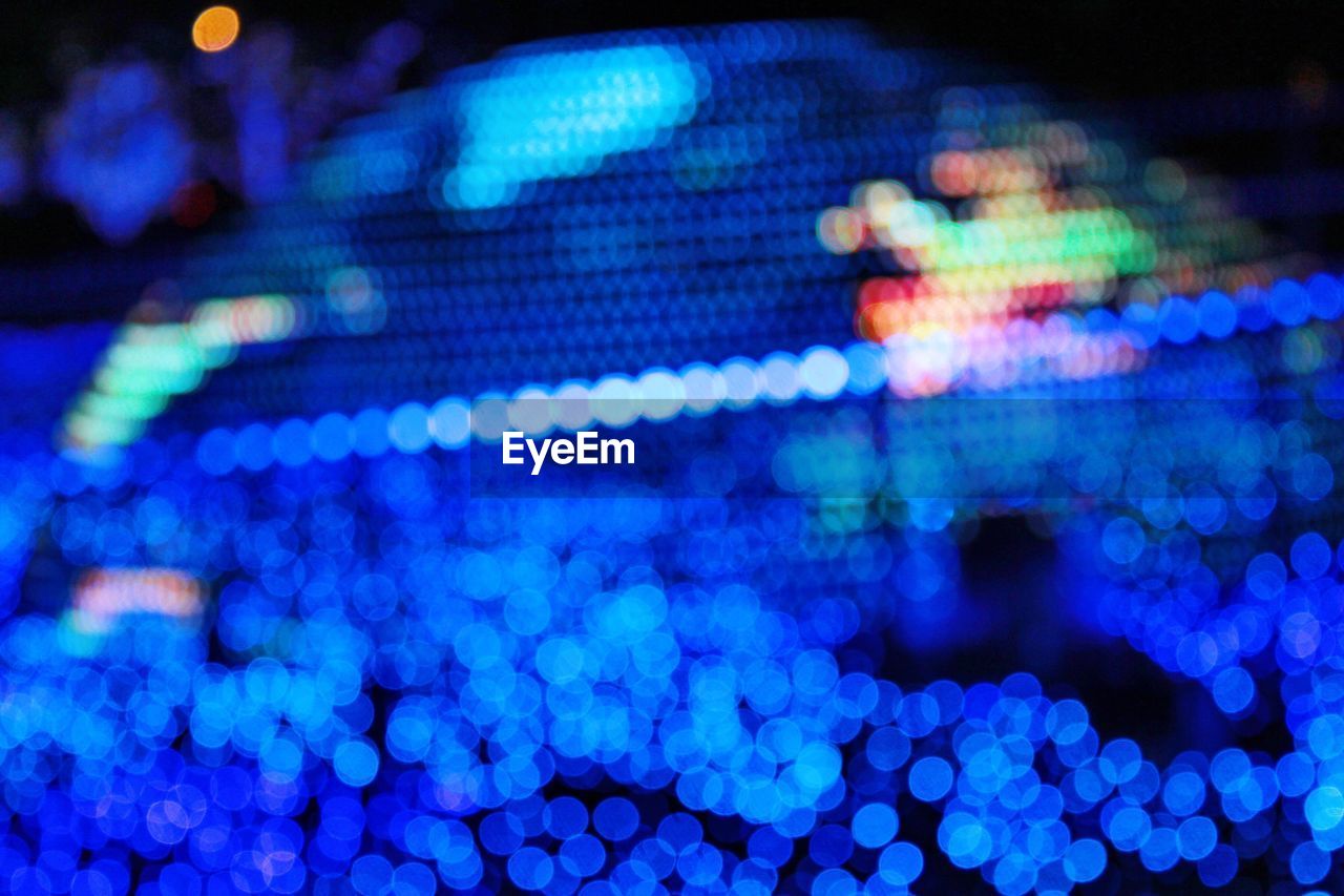 Defocused image of illuminated lights