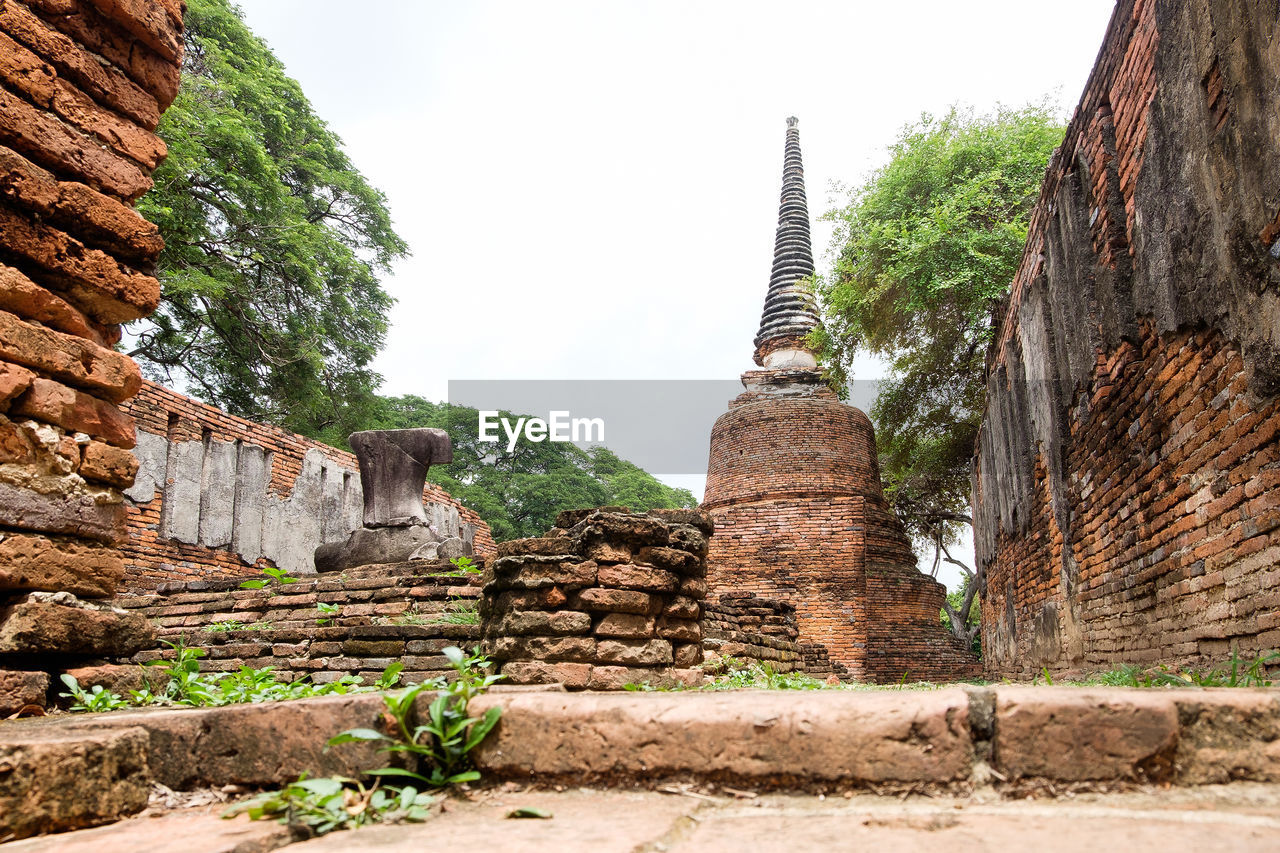 Historic temple against clear sky at ayuthaya province