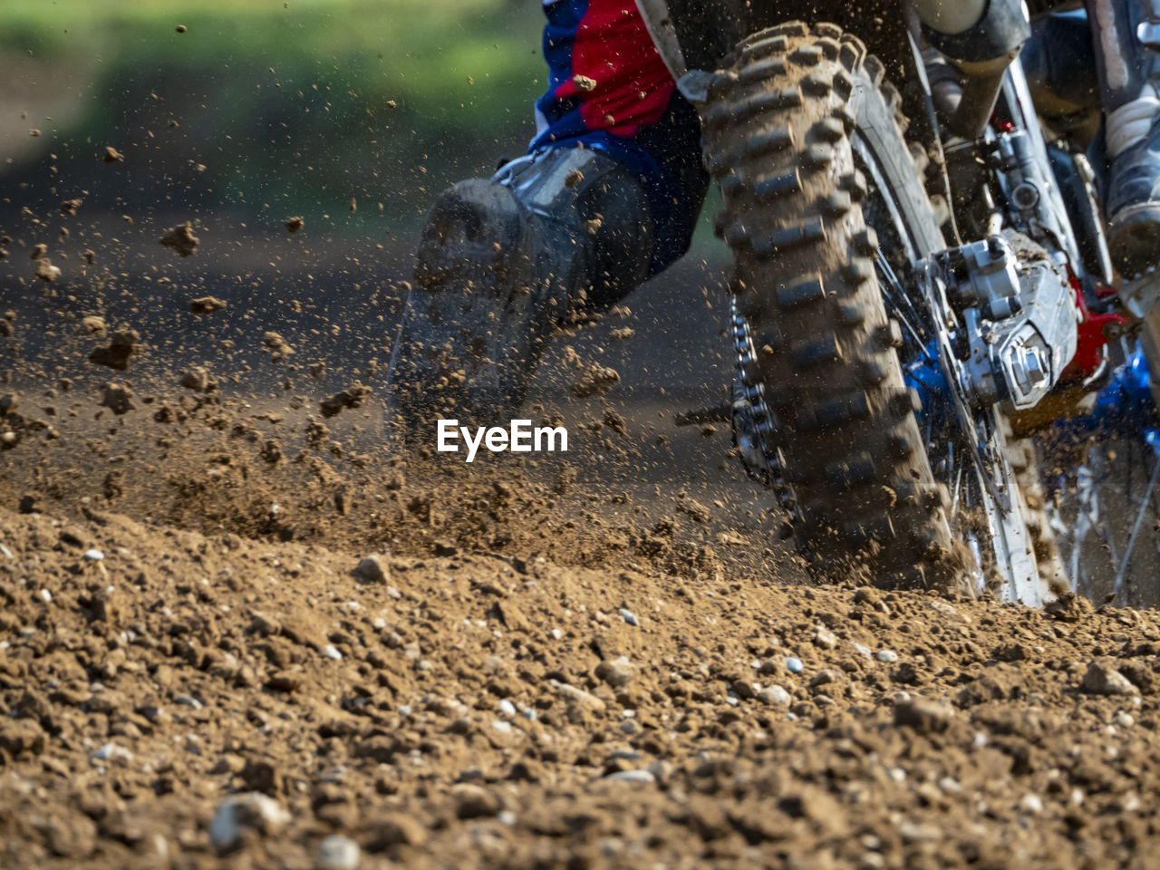 Debris on ground on a motocross track