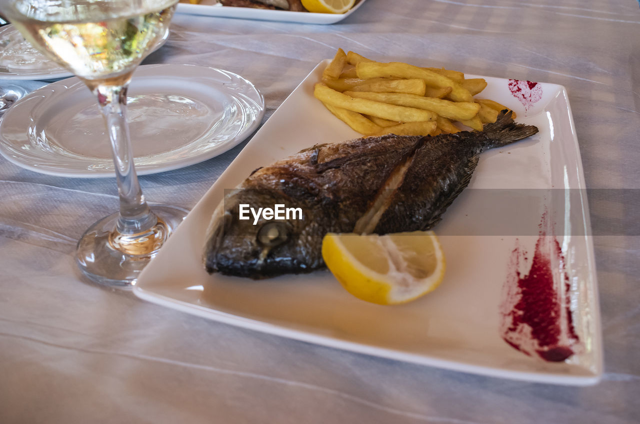 HIGH ANGLE VIEW OF FOOD ON TABLE