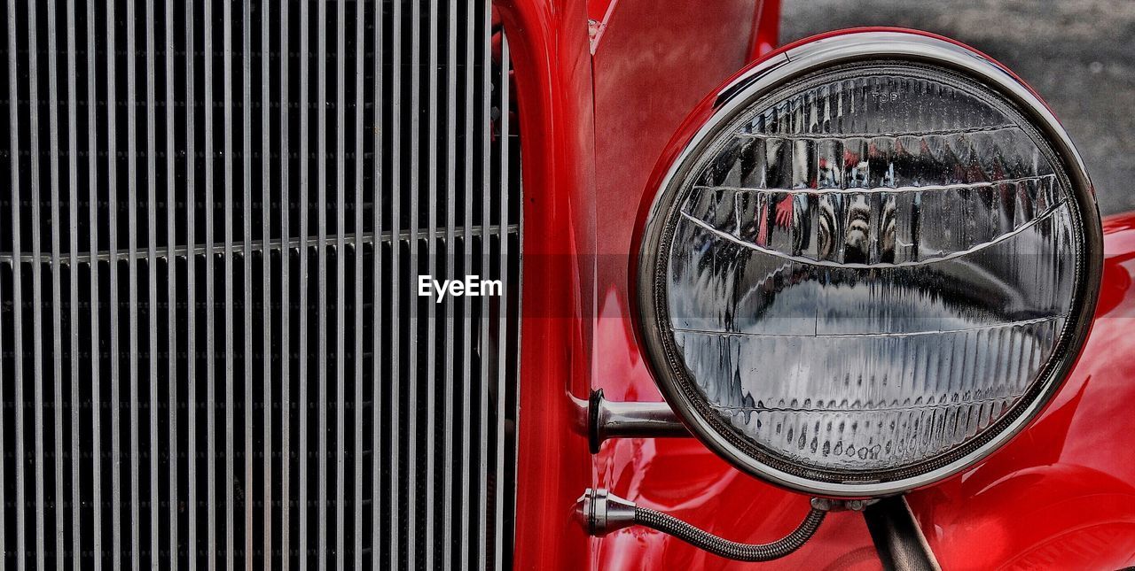 Close-up of car headlight