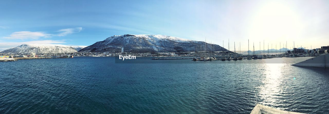 SCENIC VIEW OF SEA AGAINST SKY IN CITY
