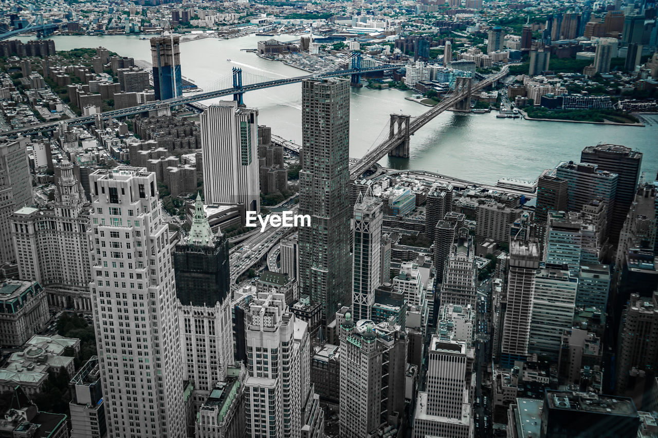 HIGH ANGLE VIEW OF BUILDINGS AND CITY