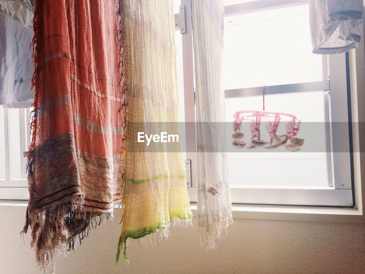 Scarfs drying in house