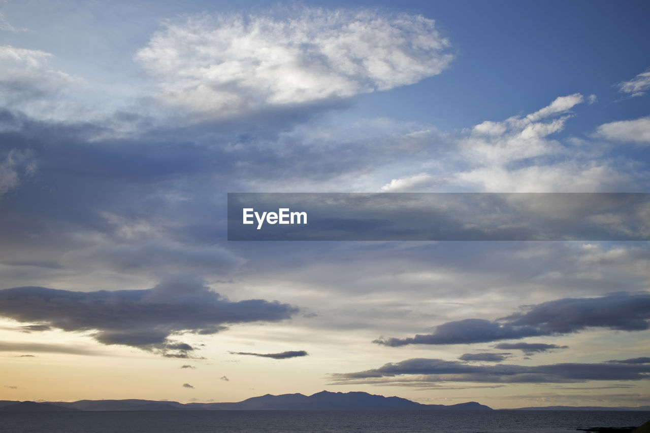 LOW ANGLE VIEW OF CLOUDS AGAINST SKY DURING SUNSET