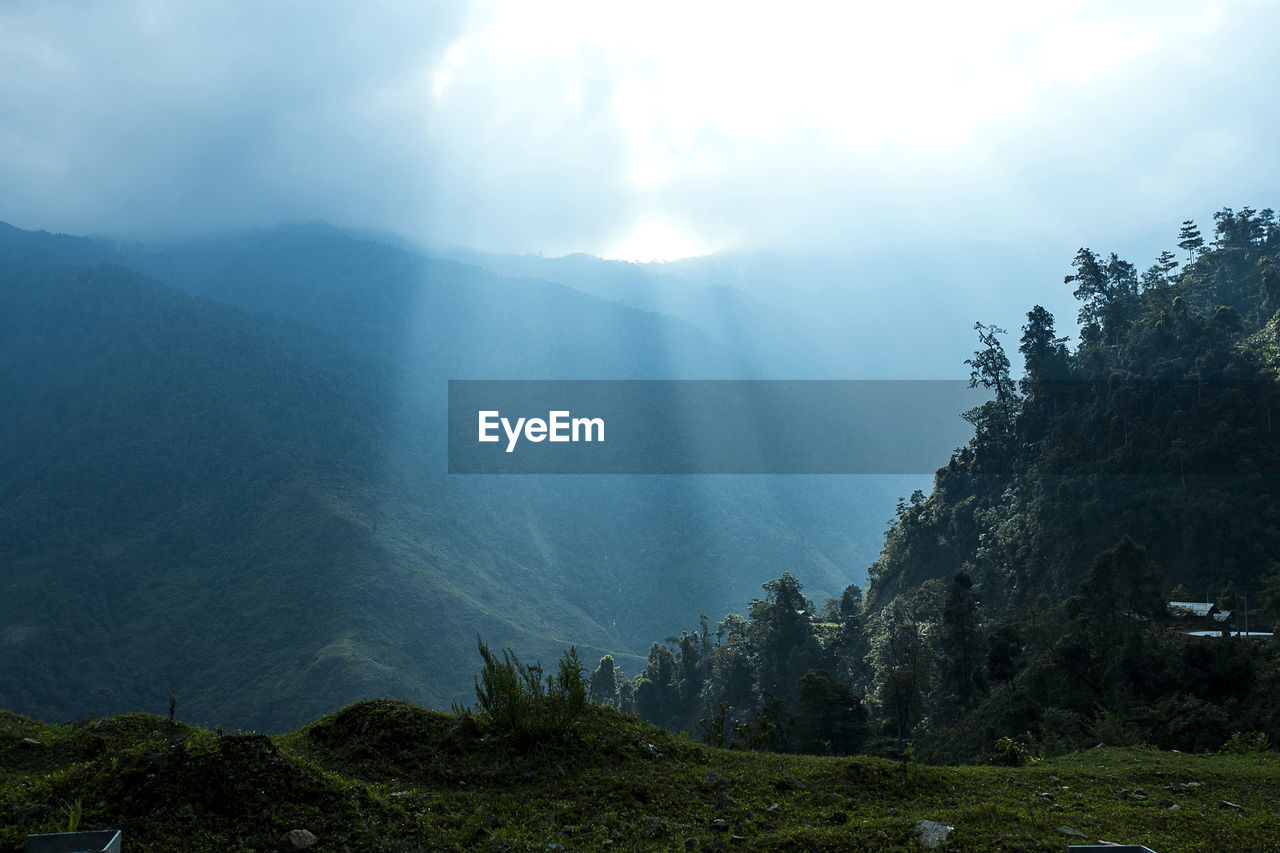 Scenic view of mountains against sky