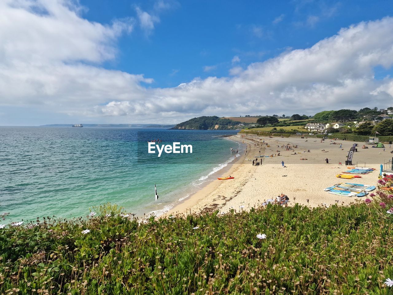 Scenic view of beach against sky