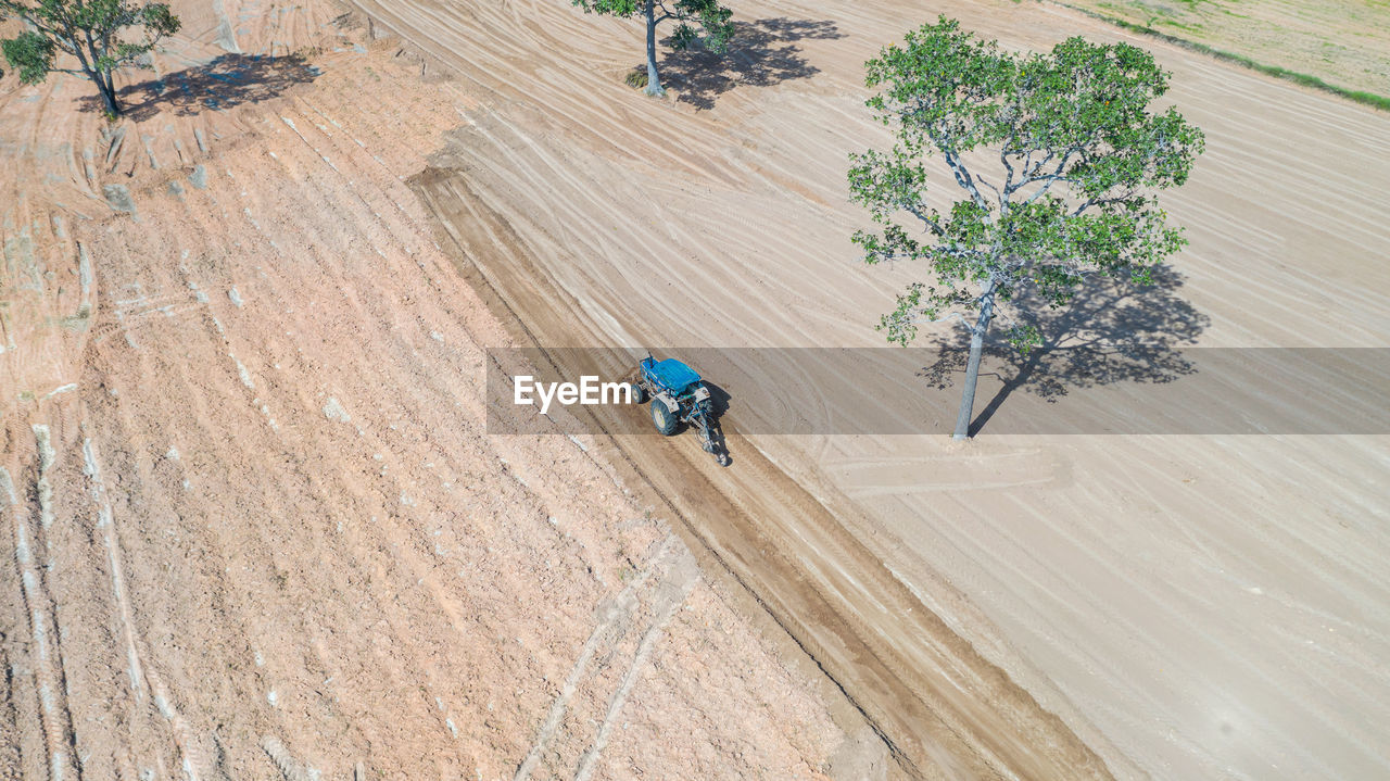 HIGH ANGLE VIEW OF MAN RIDING MOTORCYCLE