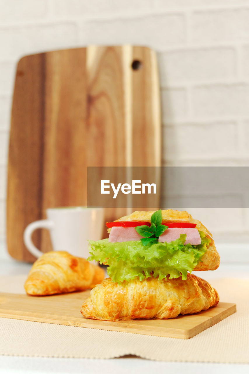 high angle view of food on cutting board