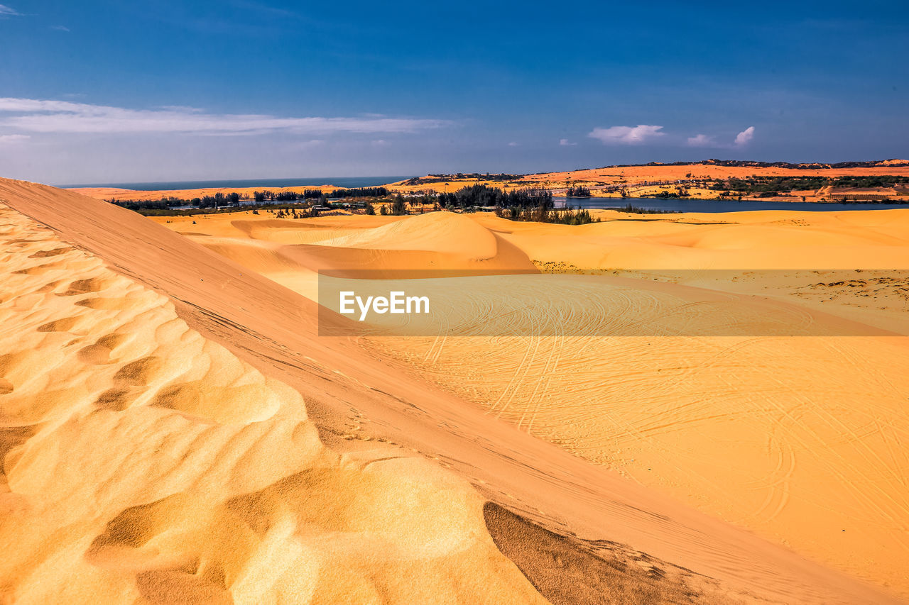 Scenic view of desert against sky