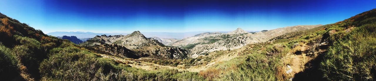 PANORAMIC VIEW OF LANDSCAPE AGAINST BLUE SKY