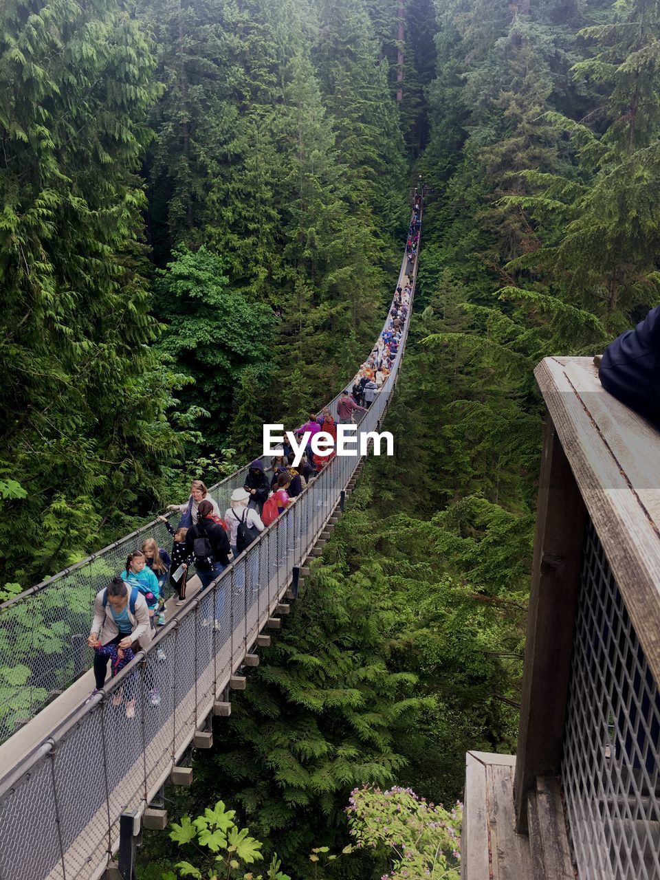 People on footbridge