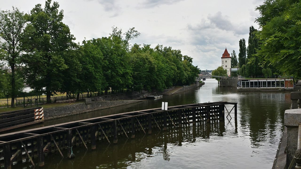 Canal passing through town