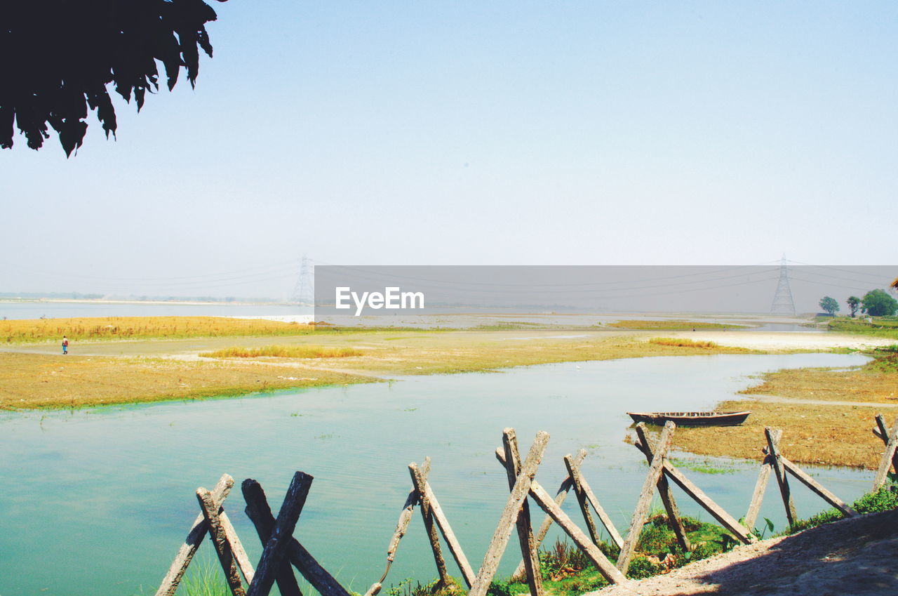 Scenic view of landscape against clear sky