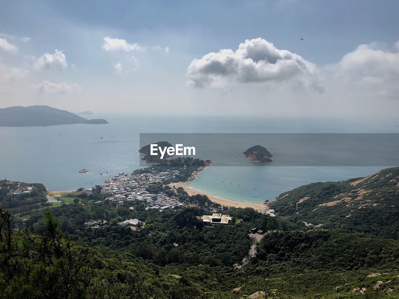 High angle view of sea against sky
