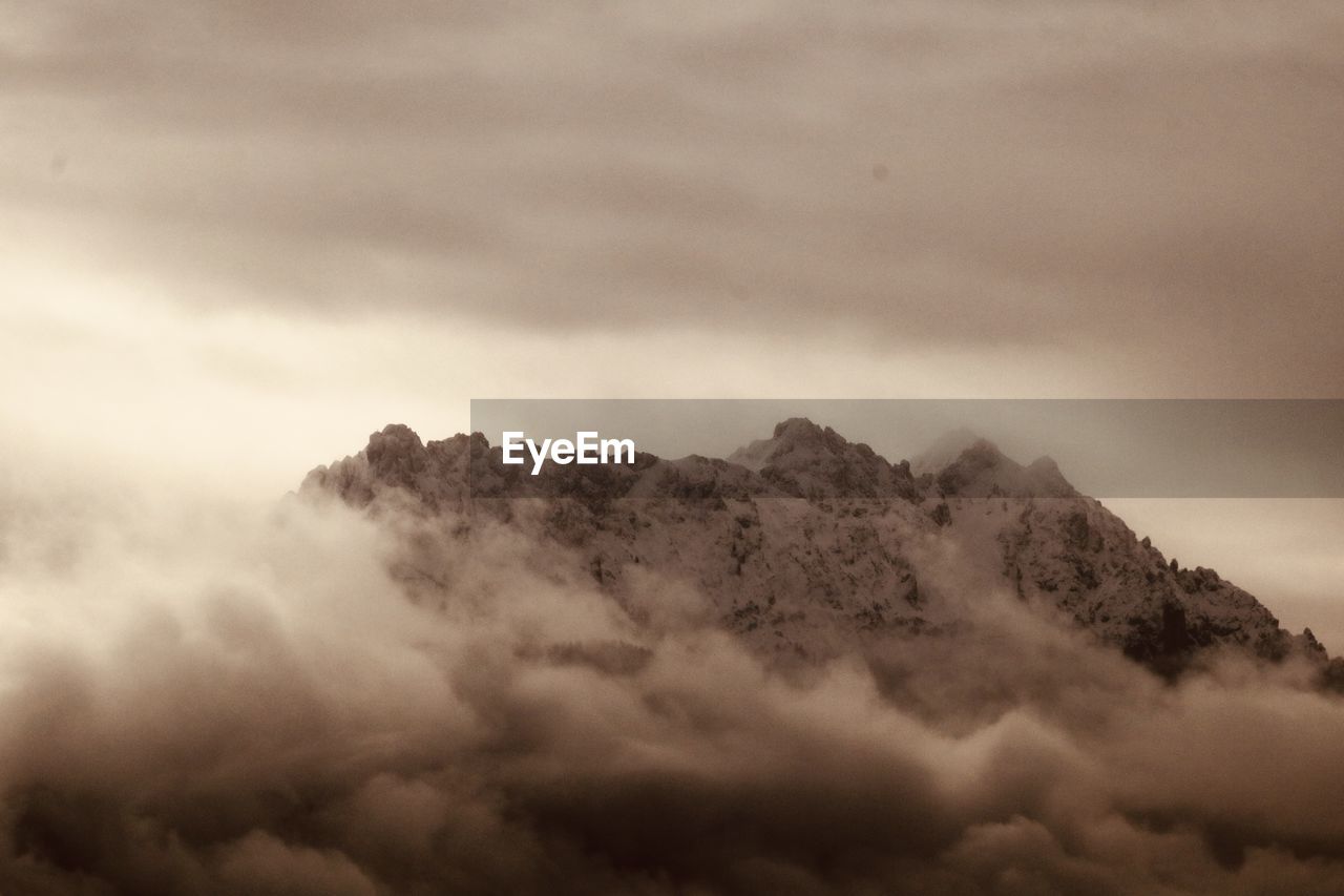 Low angle view of mountain against sky