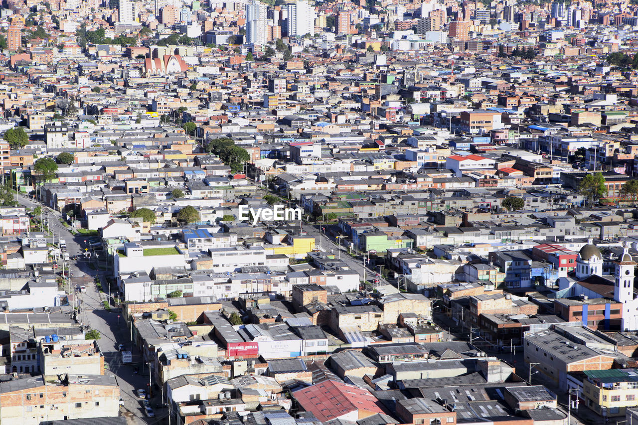 high angle view of townscape