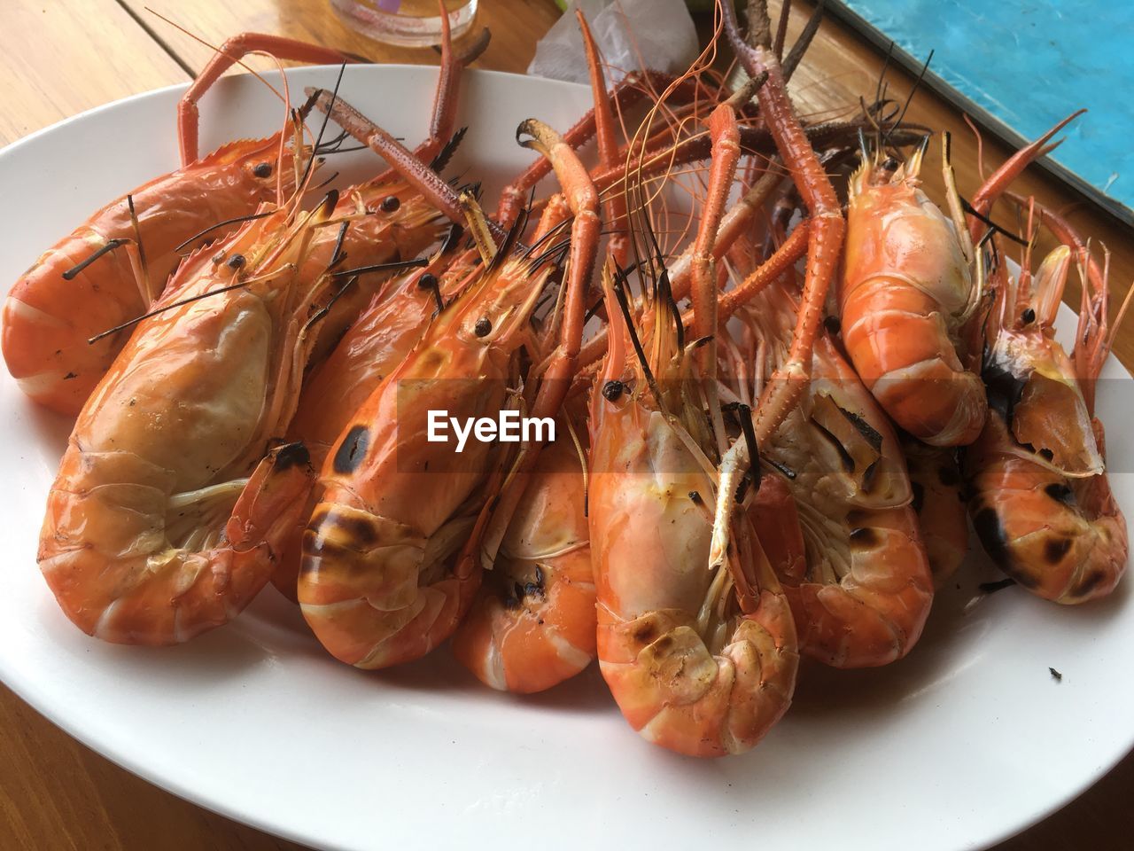 HIGH ANGLE VIEW OF SEAFOOD IN PLATE