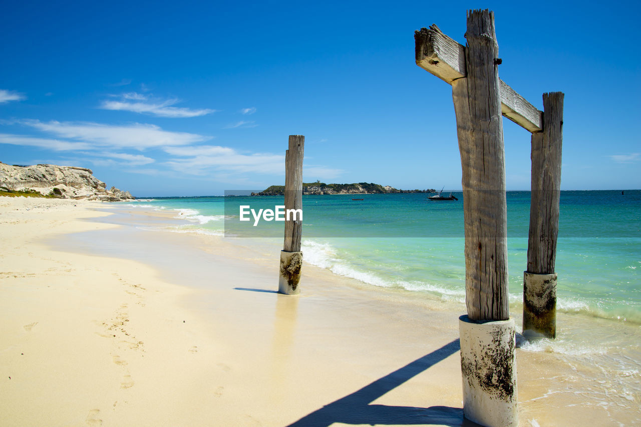 scenic view of sea against blue sky