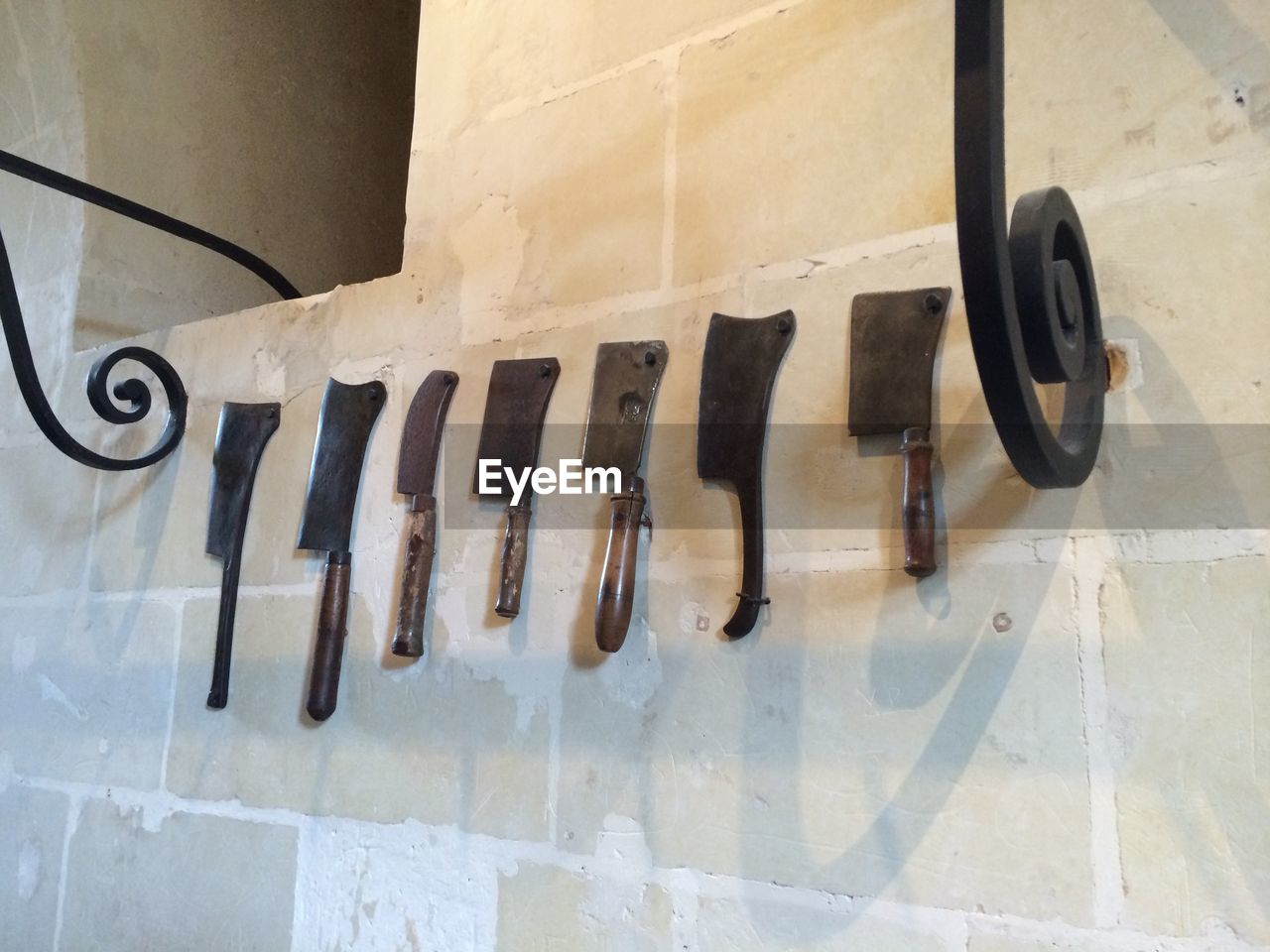 Axes mounted on wall