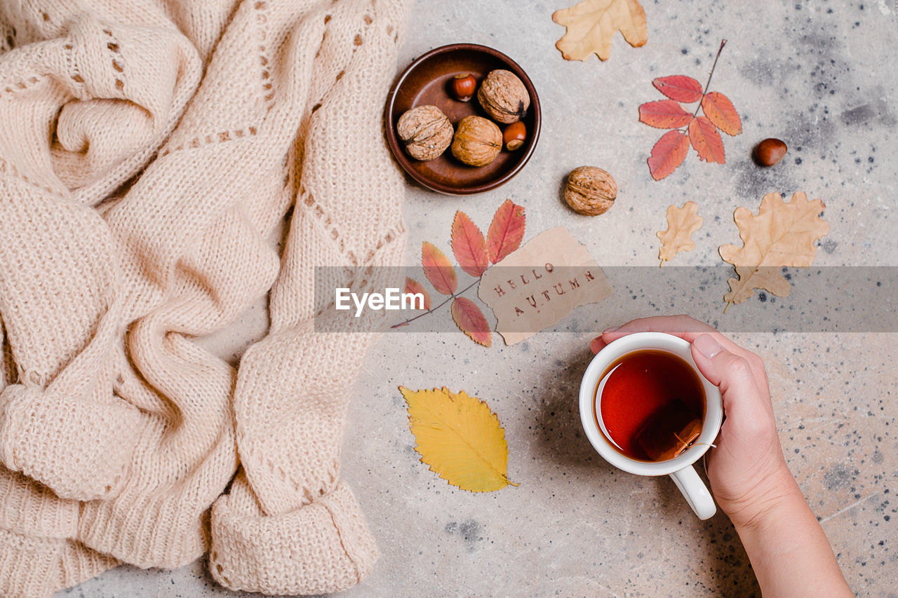 food and drink, food, drink, cup, high angle view, refreshment, coffee, mug, indoors, hot drink, directly above, tea, table, baked, freshness, hand, sweet food, coffee cup, snack, studio shot, healthy eating, one person, cookie