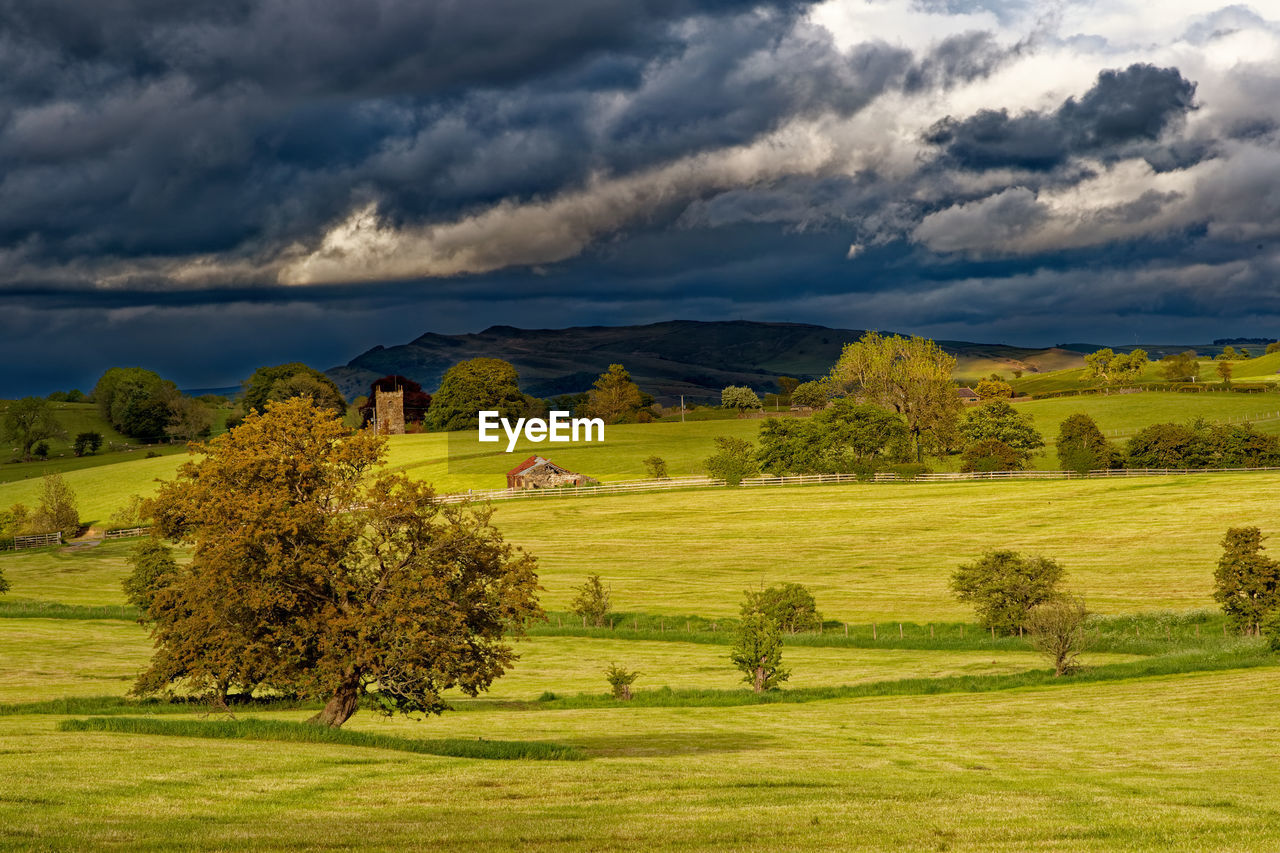 Elslack church under a moody sky. aire gap near skipton.