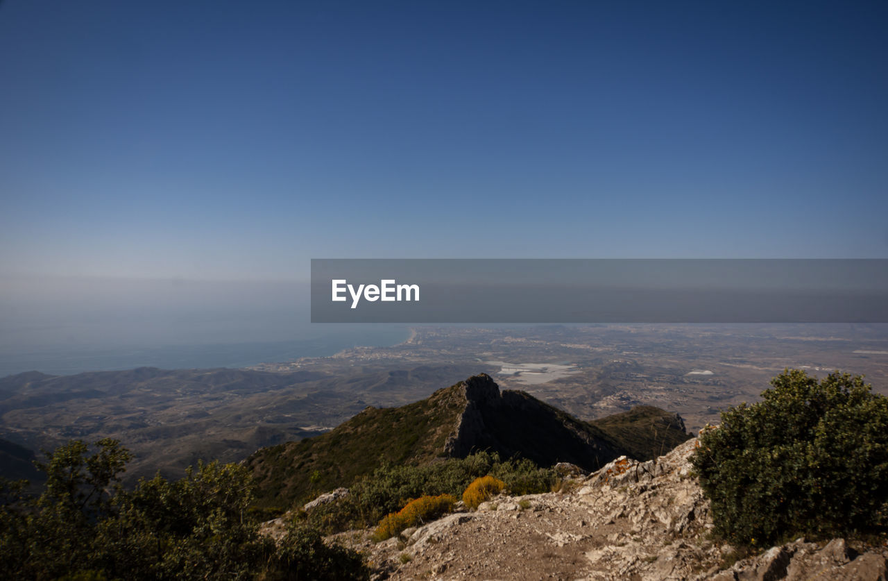 SCENIC VIEW OF MOUNTAINS AGAINST CLEAR SKY