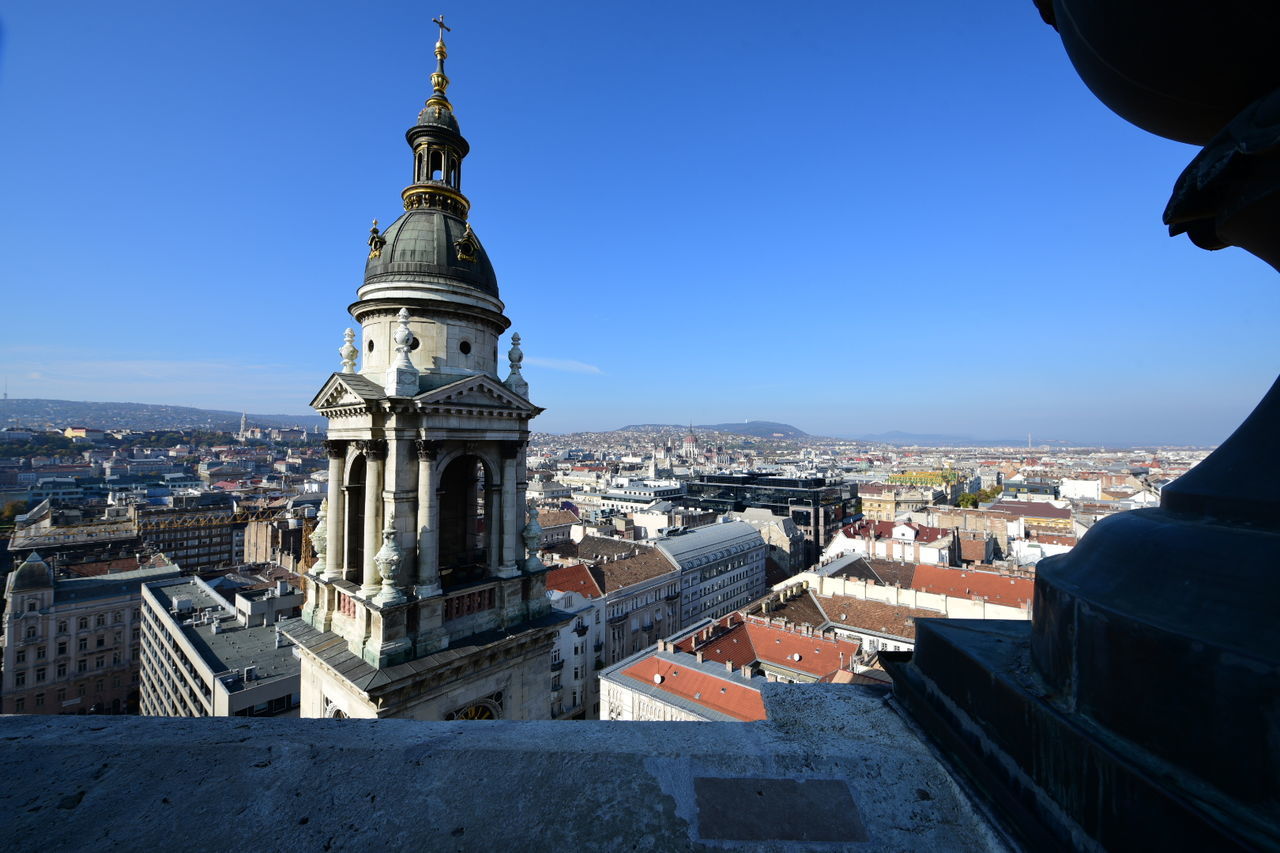 High angle view of city