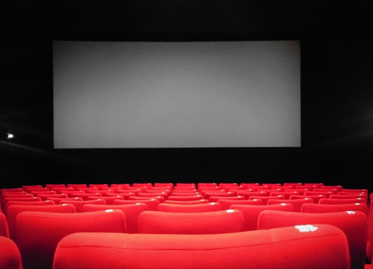 Empty chairs in movie theater