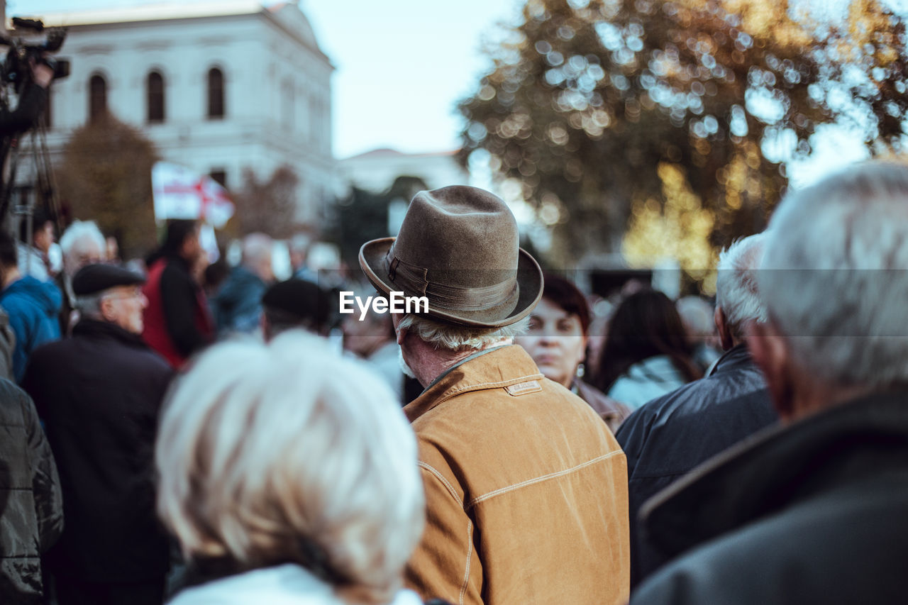 People on street in city