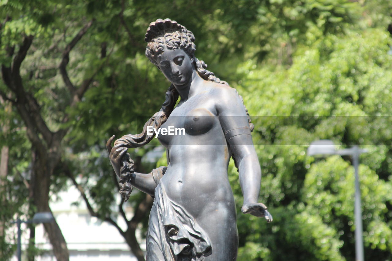 Low angle view of statue in park