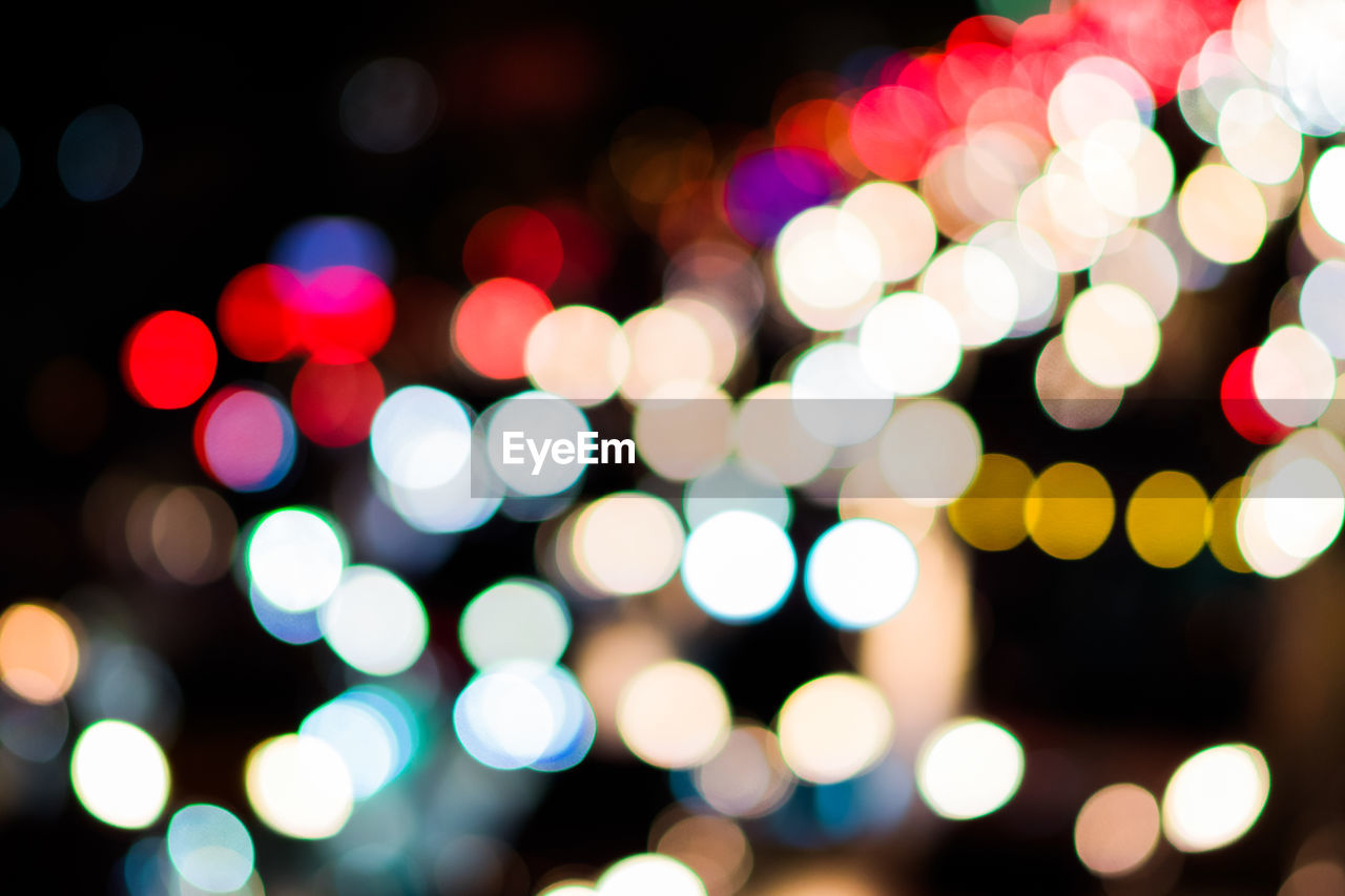 Defocused image of illuminated lights