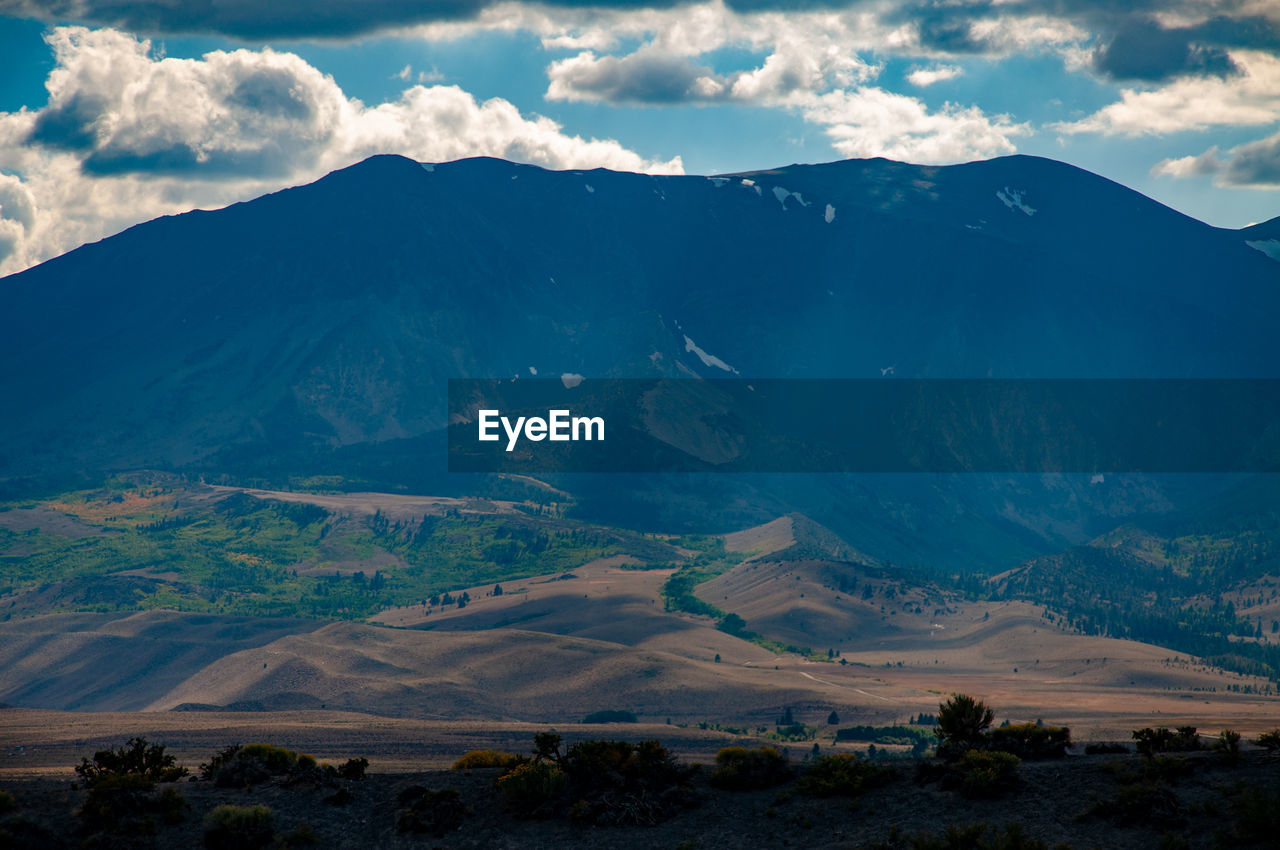 Scenic view of mountains against sky