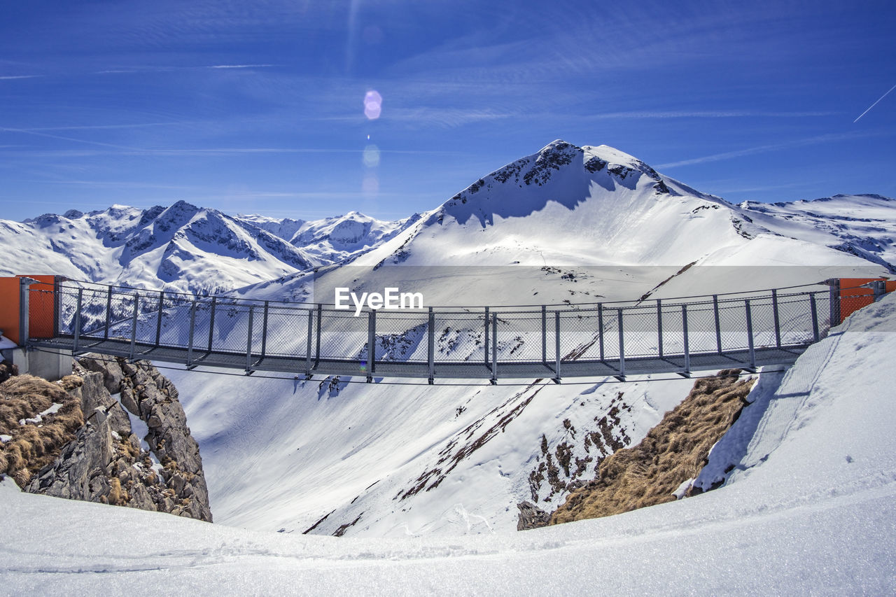 Snowcapped mountains against sky