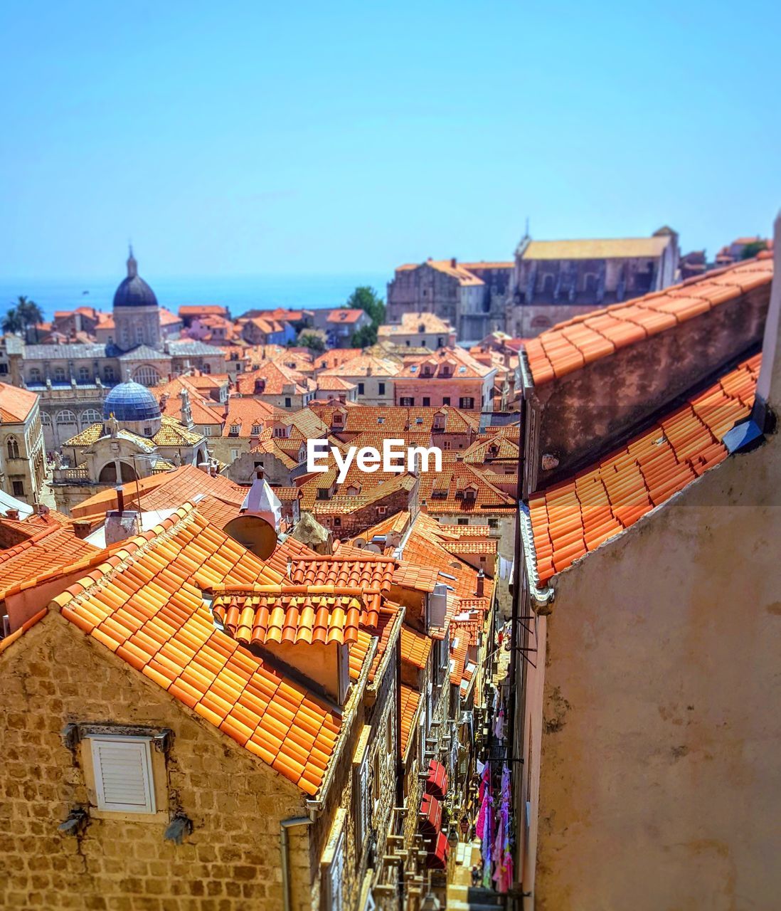 High angle view of townscape against sky
